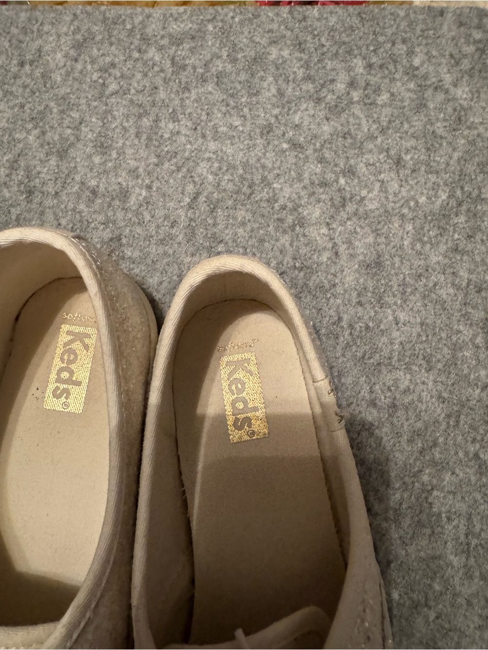 Keds Women's Glitter Lace-Up Sneakers in Light Beige - Picture 2 of 4